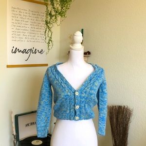 Vintage cropped knit cardigan
